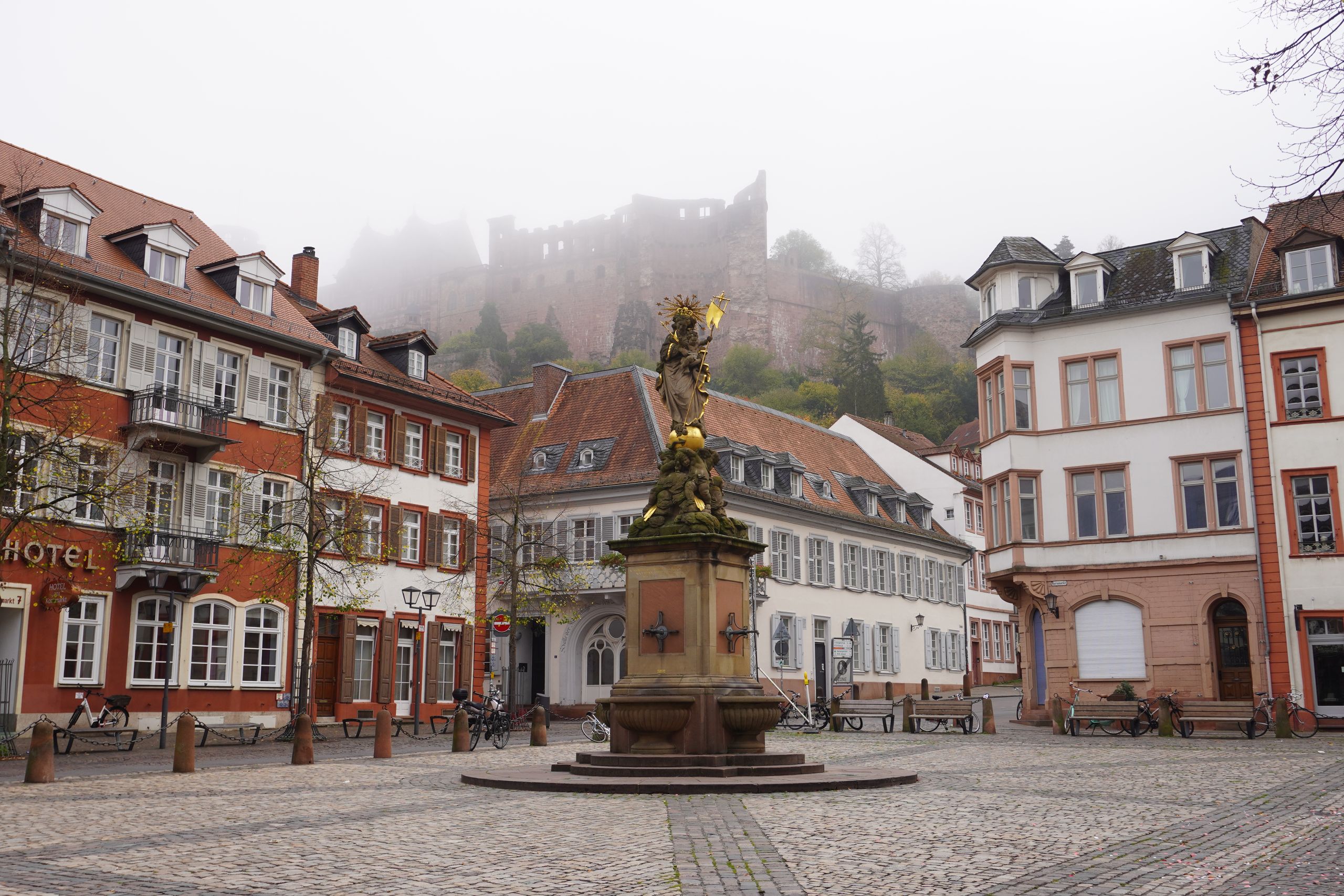 Medieval square in Heidelberg, Germany