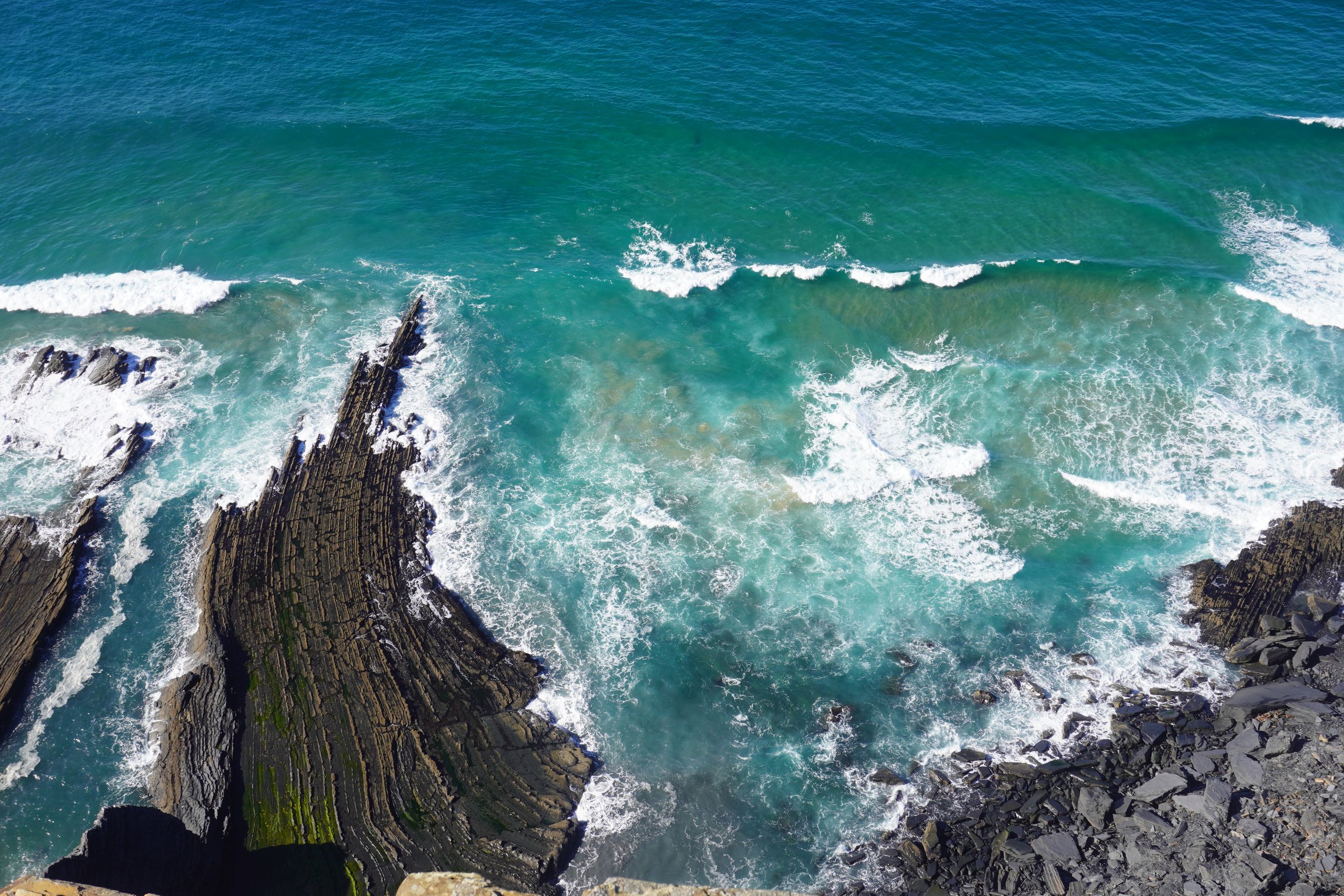 Turbulent water at the Costa Vicentina, Portugal