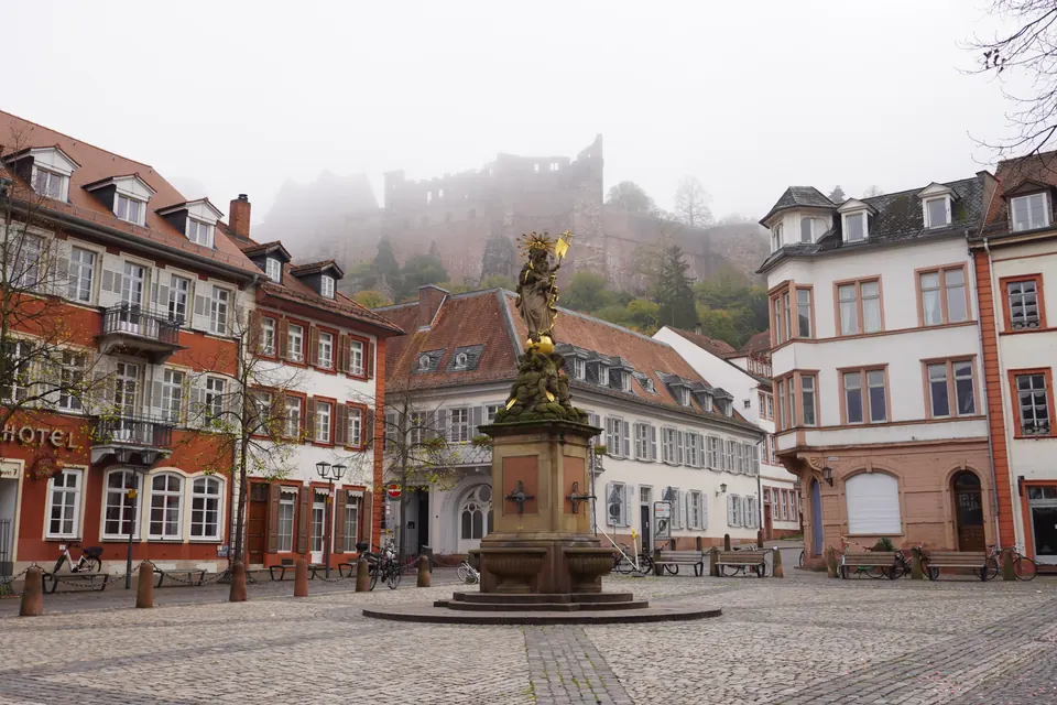 Medieval square in Heidelberg, Germany