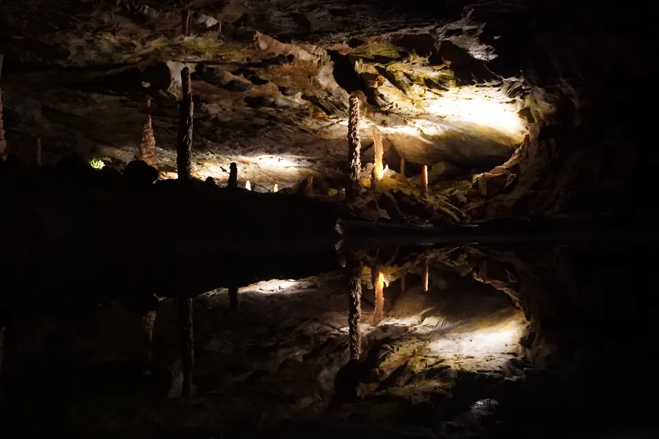 Reflection in St. Beatus caves, Switzerland