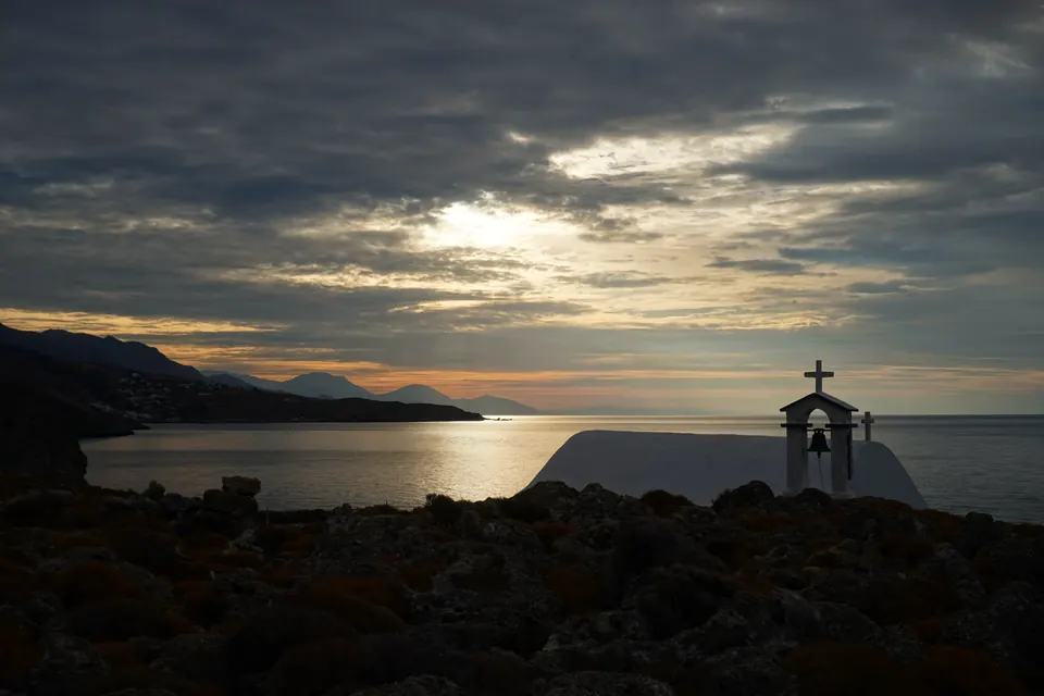 Sunrise above Chora Sfakion, Greece