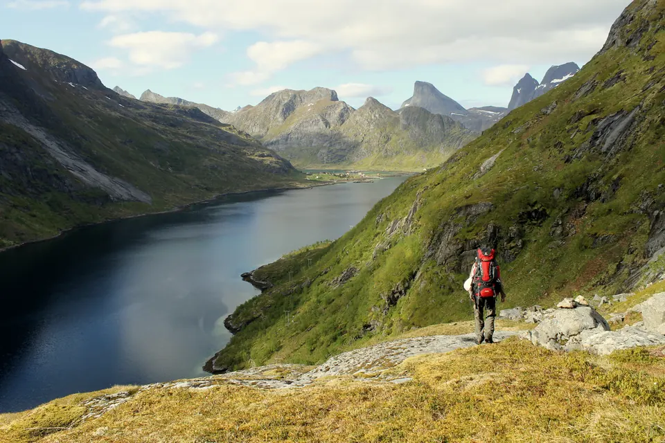 Hiking on the Lofoten islands, Norway