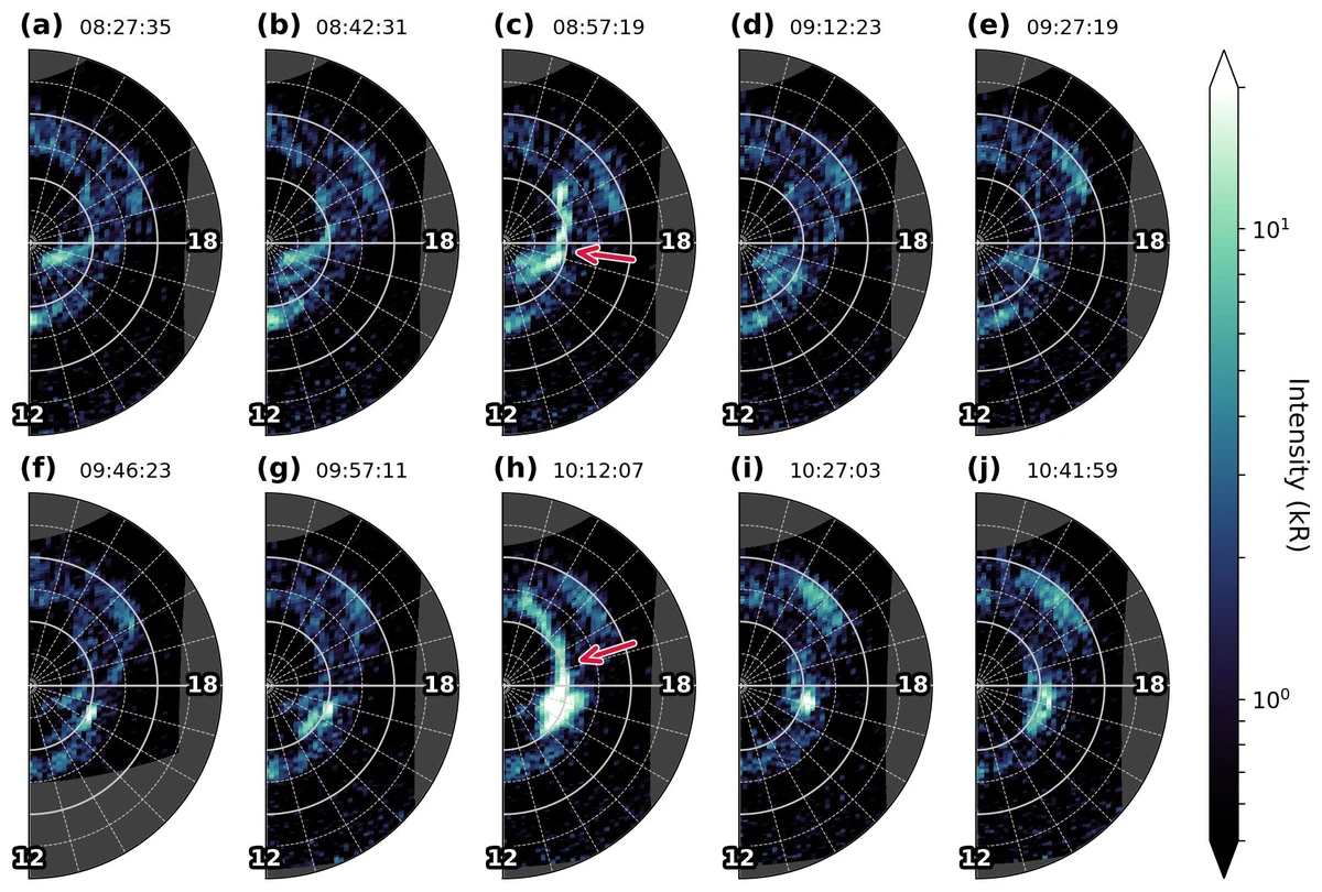 Periodic flashing in Saturn's aurora